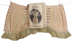 Unique Artist Corset Book Work, VIntage corsets, embroidered historical text, vintage textiles
